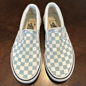 Vans Checkerboard Slip-on, blue and white, size 8